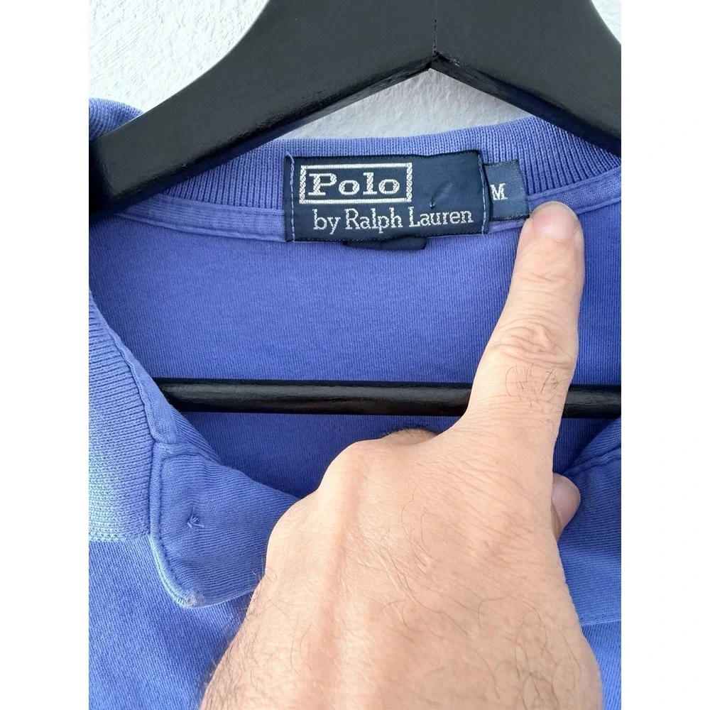 Polo Ralph Lauren Men's Periwinkle Blue Short Sleeve Polo Shirt Size M Yellow